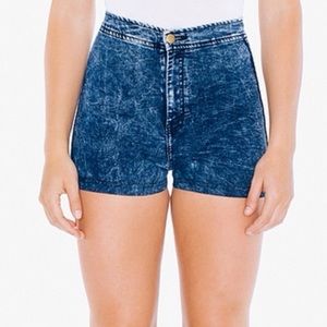 American apparel "easy jean short" acid wash